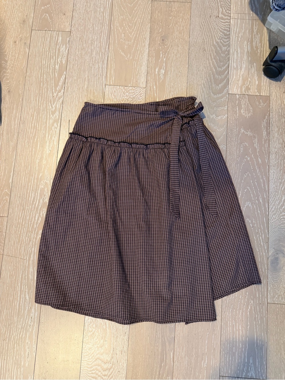 Cotton On Brown Gingham Wrap Skirt